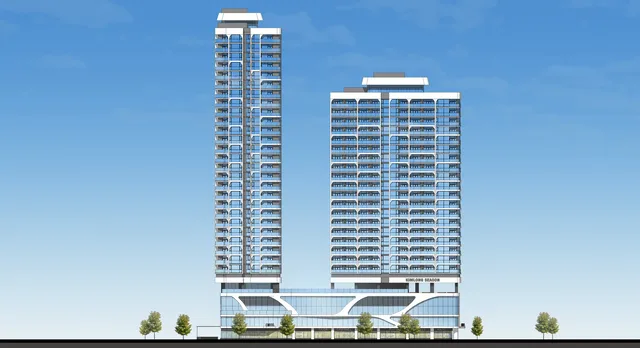 Phối cảnh mặt đứng 2 tháp